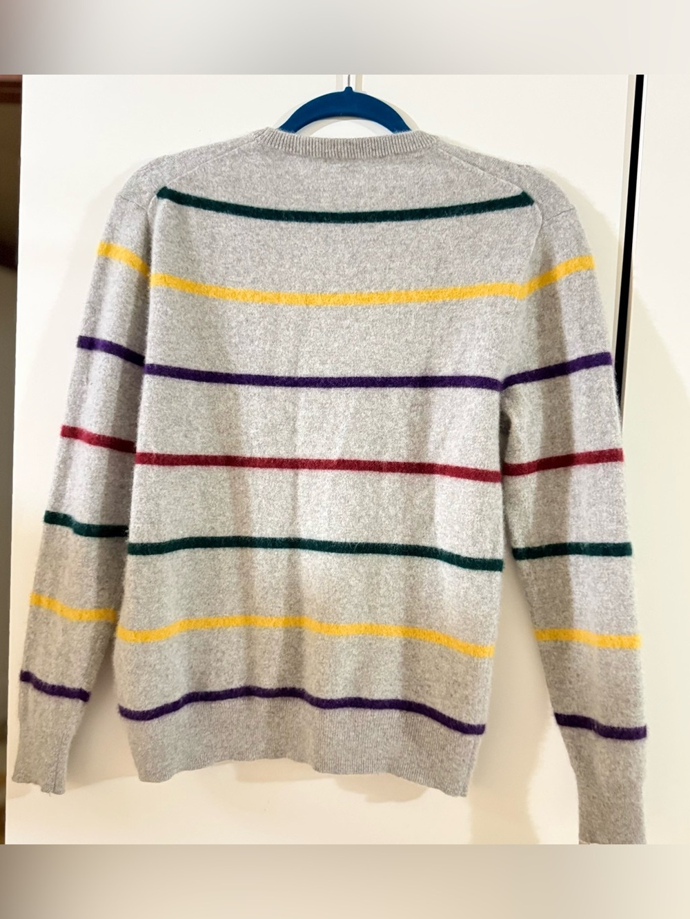 Knit for J.Crew 100% Cashmere Striped Sweater Gray Multicolor Size M - Picture 4 of 10